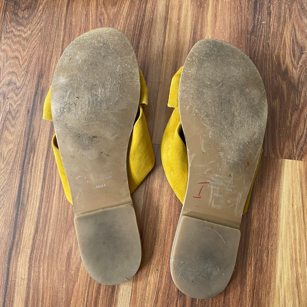 JEFFREY CAMPBELL Zocalo Suede Yellow Knot Slide Sandals Size 10 - Picture 9 of 10